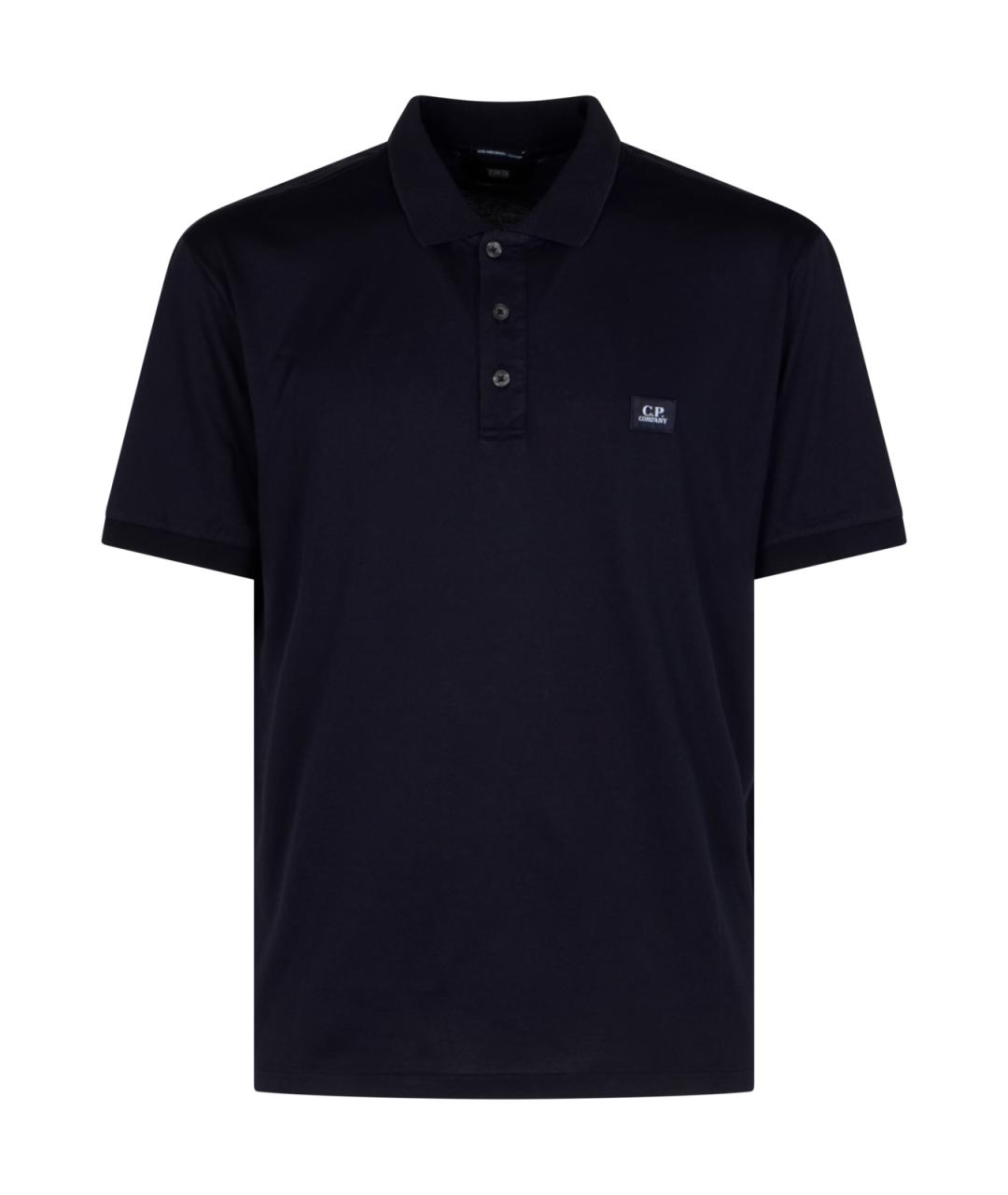 CP COMPANY Темно-синее хлопковое поло с коротким рукавом, фото 1