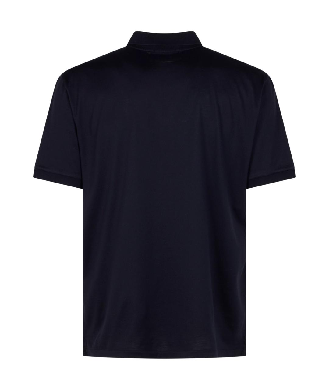 CP COMPANY Темно-синее хлопковое поло с коротким рукавом, фото 2