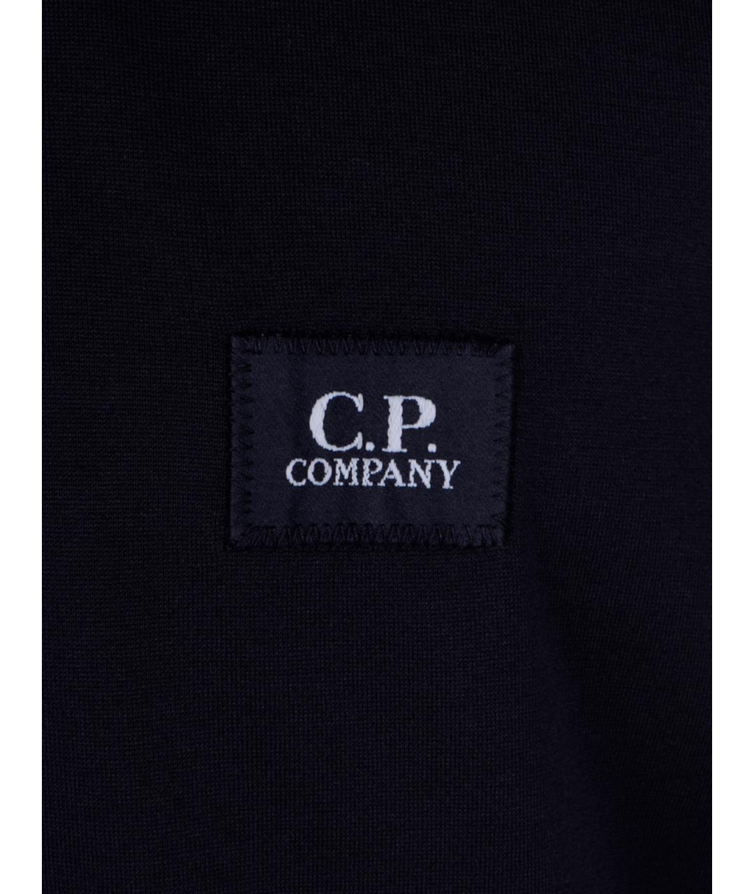 CP COMPANY Темно-синее хлопковое поло с коротким рукавом, фото 3