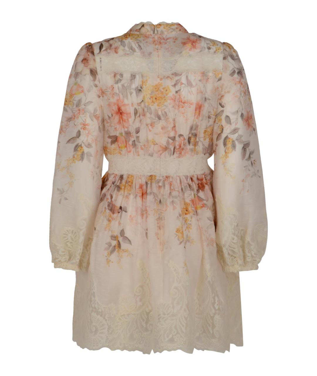 ZIMMERMANN Бежевое льняное повседневное платье, фото 2