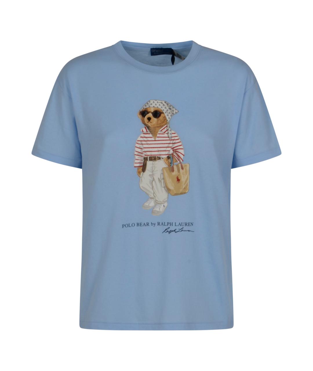 POLO RALPH LAUREN Голубая хлопковая футболка, фото 1