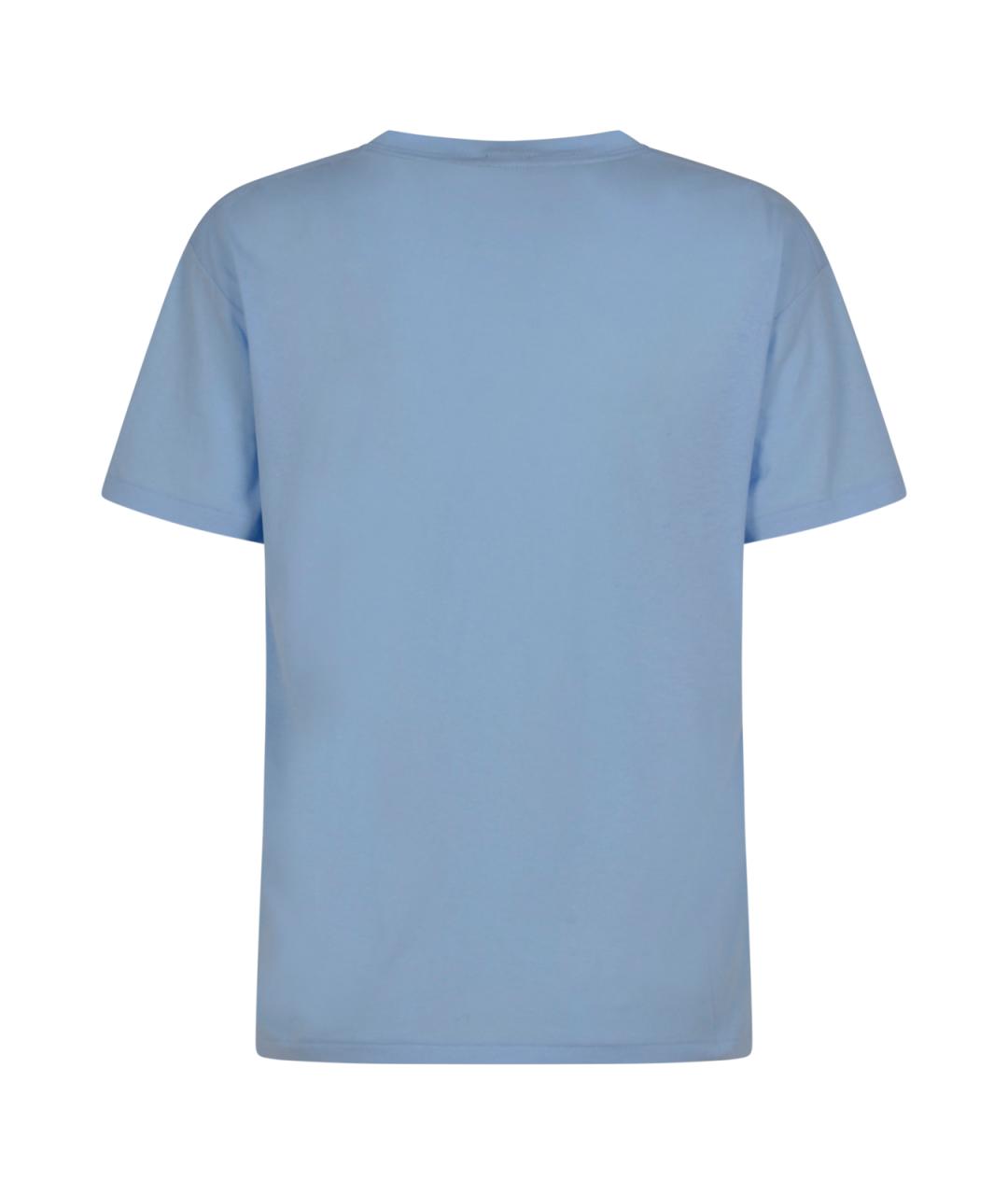 POLO RALPH LAUREN Голубая хлопковая футболка, фото 2