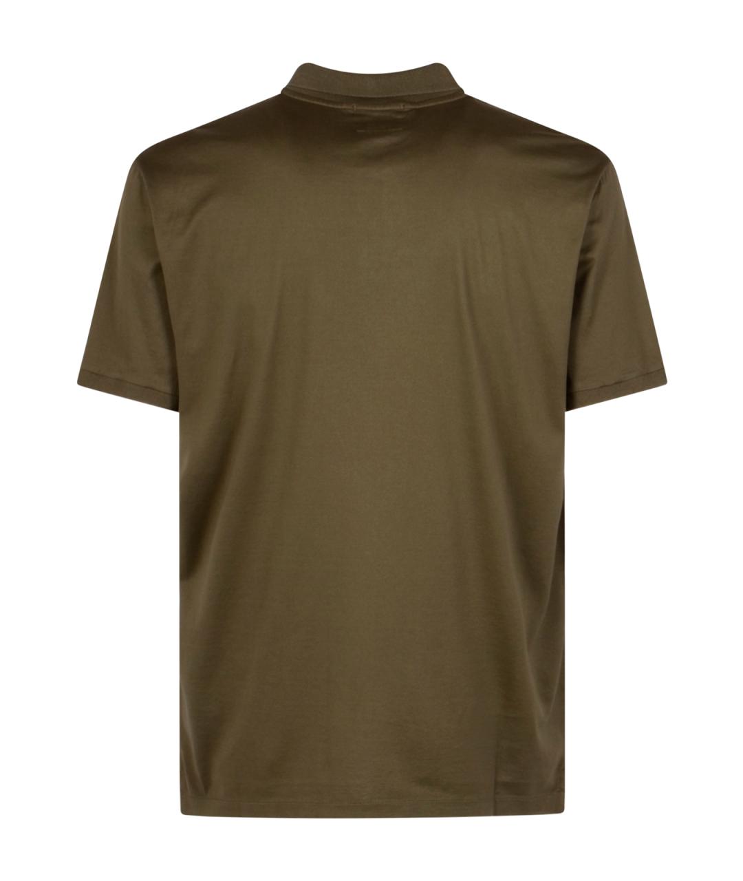 CP COMPANY Зеленые хлопковое поло с коротким рукавом, фото 2