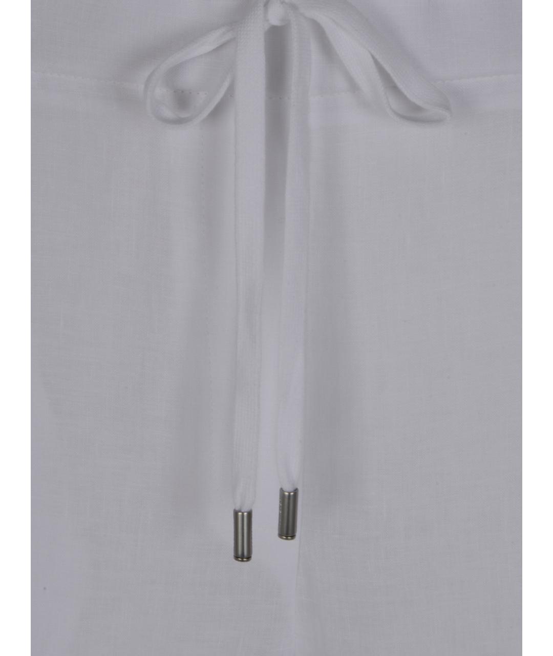 PESERICO Белые хлопковые прямые брюки, фото 3