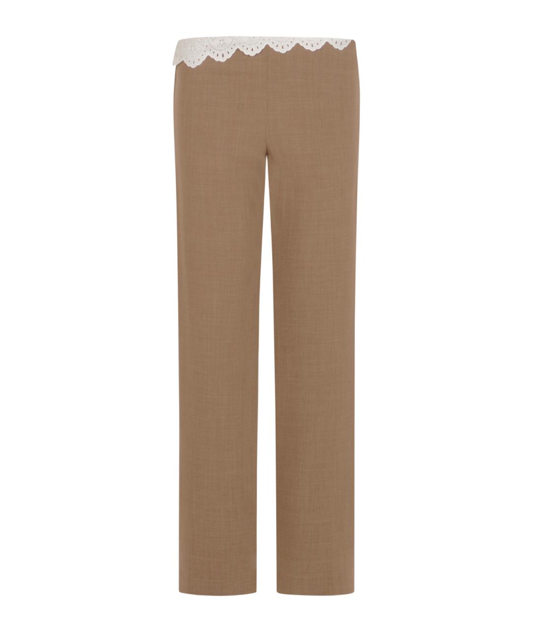 MAGDA BUTRYM Бежевые шерстяные прямые брюки, фото 1