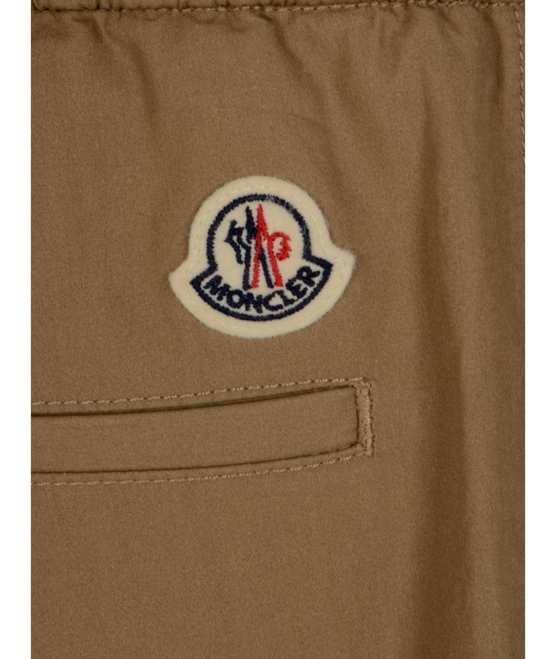 MONCLER Коричневые хлопковые шорты, фото 3