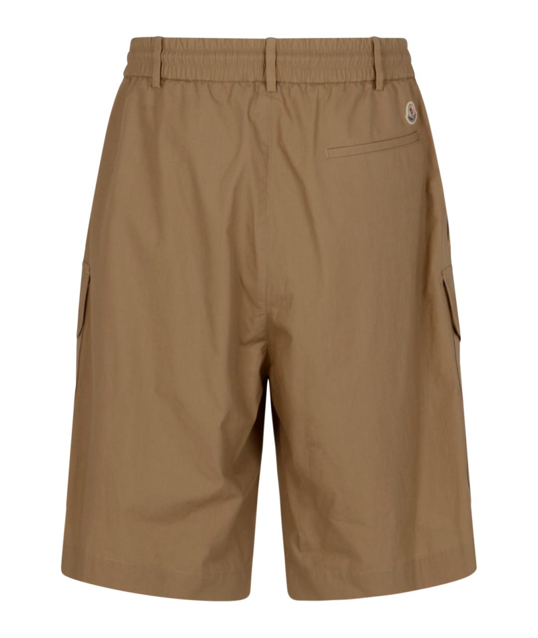 MONCLER Коричневые хлопковые шорты, фото 2