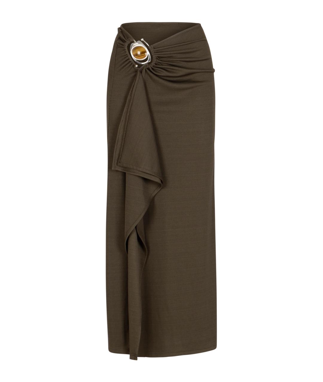 CHRISTOPHER ESBER Зеленая полиэстеровая юбка миди, фото 1