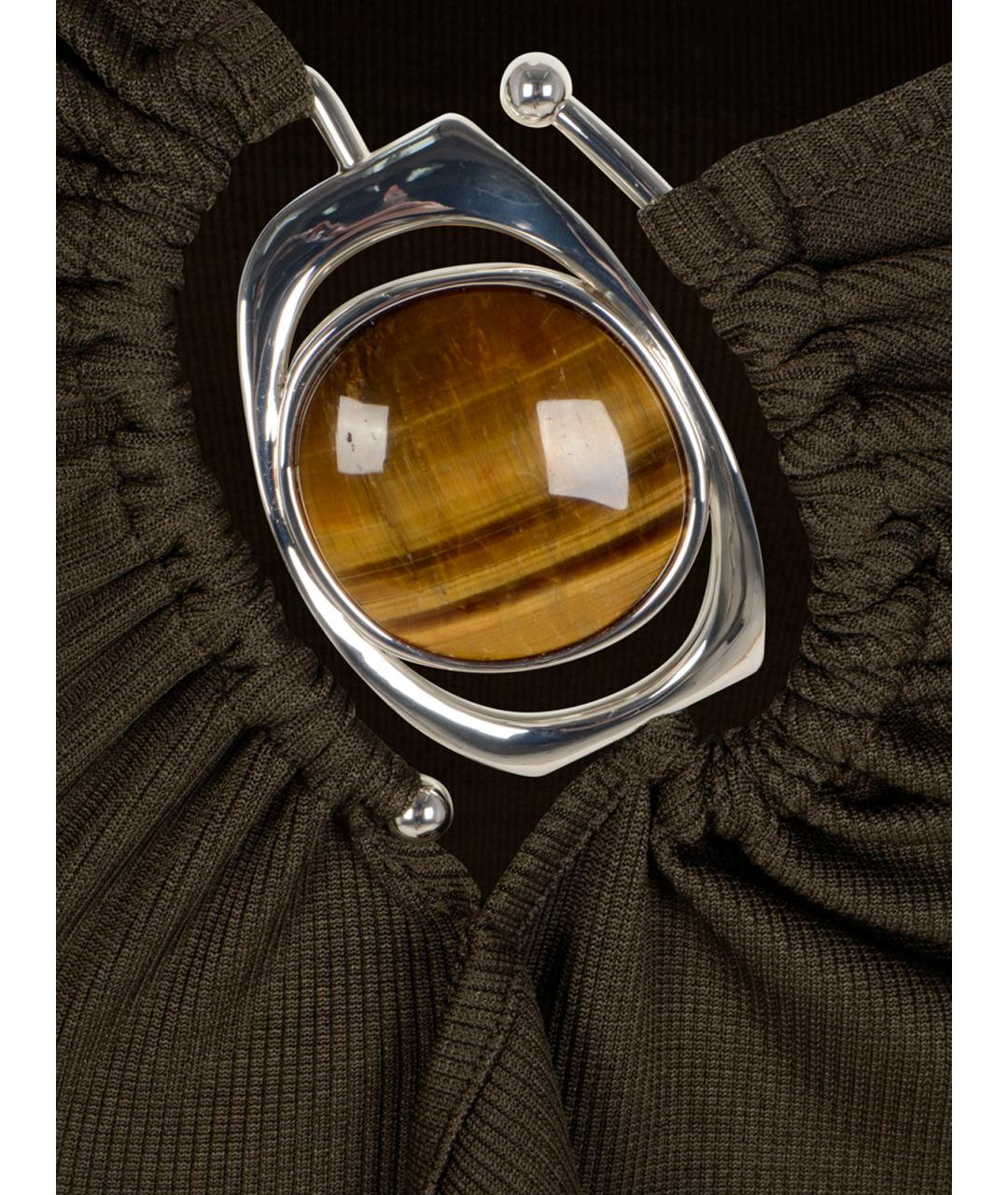 CHRISTOPHER ESBER Зеленая полиэстеровая юбка миди, фото 3