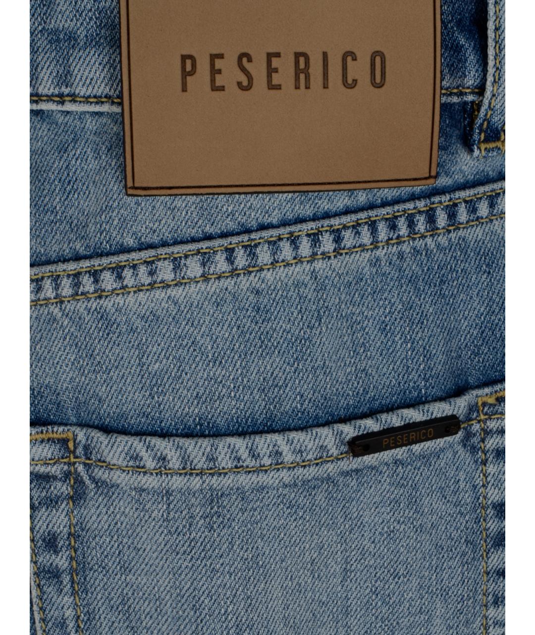 PESERICO Голубые хлопковые прямые джинсы, фото 3