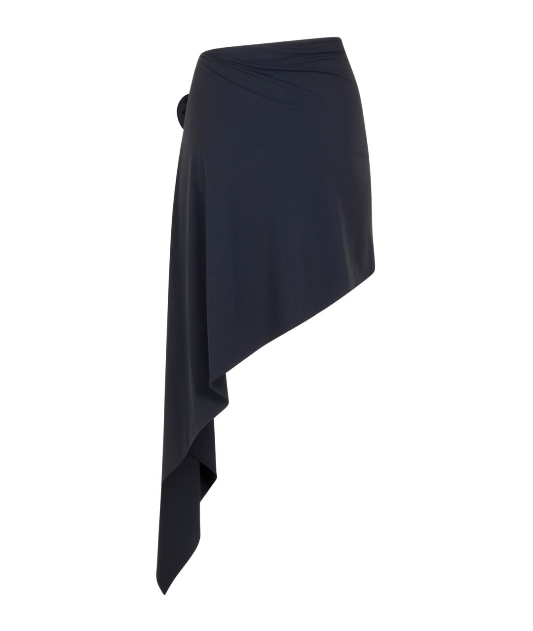 MAGDA BUTRYM Антрацитовая полиамидовая юбка миди, фото 2