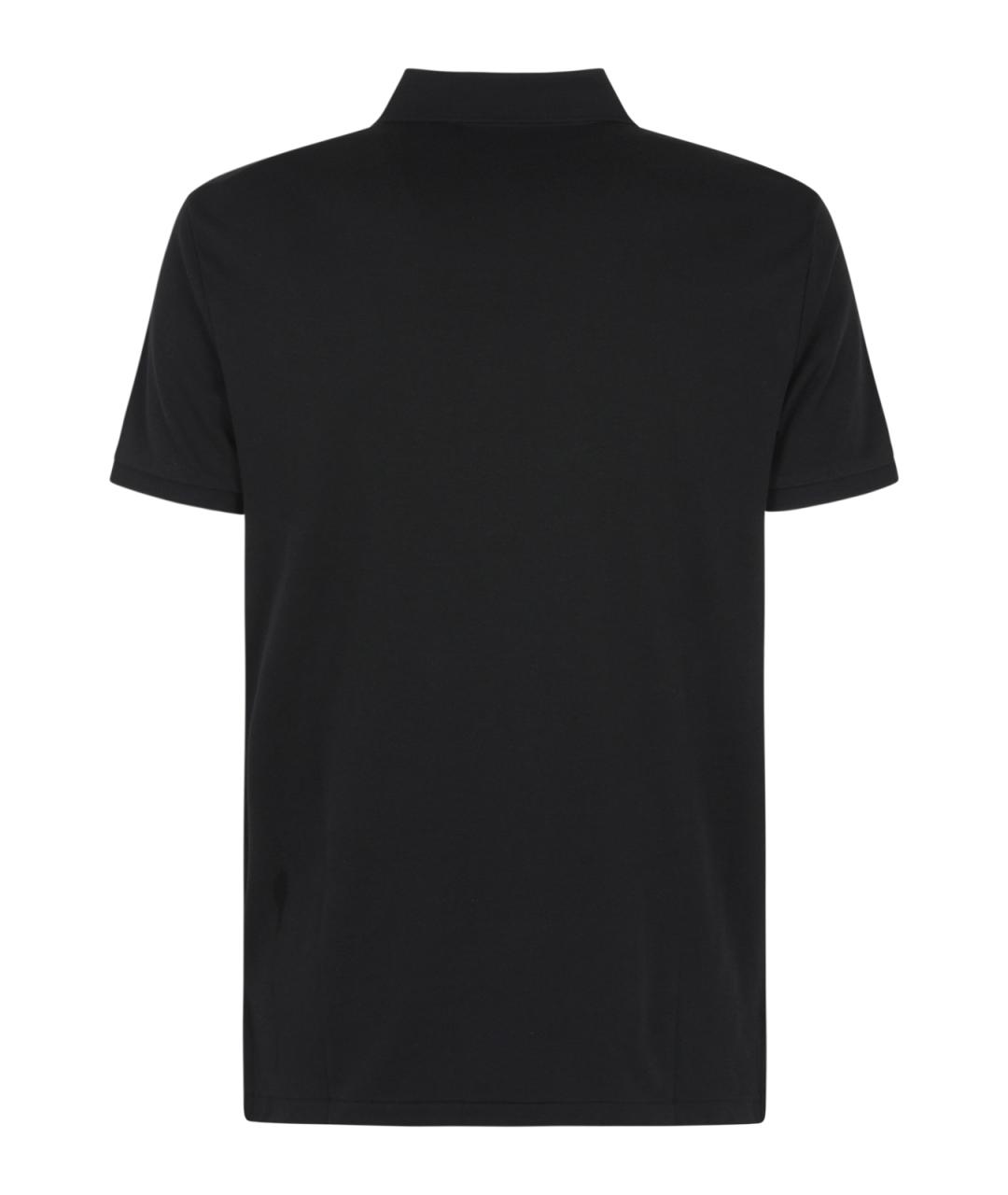 POLO RALPH LAUREN Черное хлопковое поло с коротким рукавом, фото 2