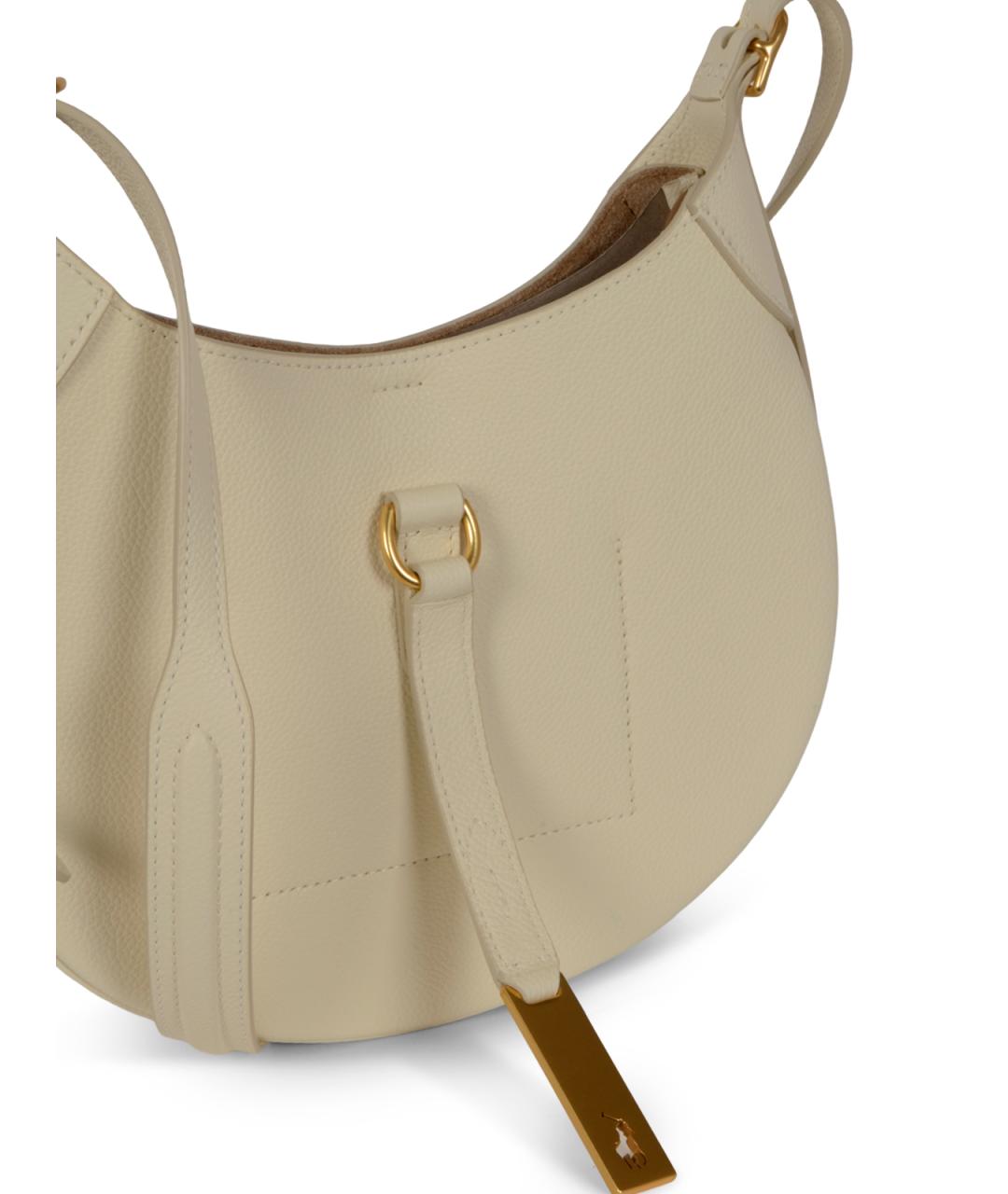 POLO RALPH LAUREN Белая кожаная сумка через плечо, фото 4