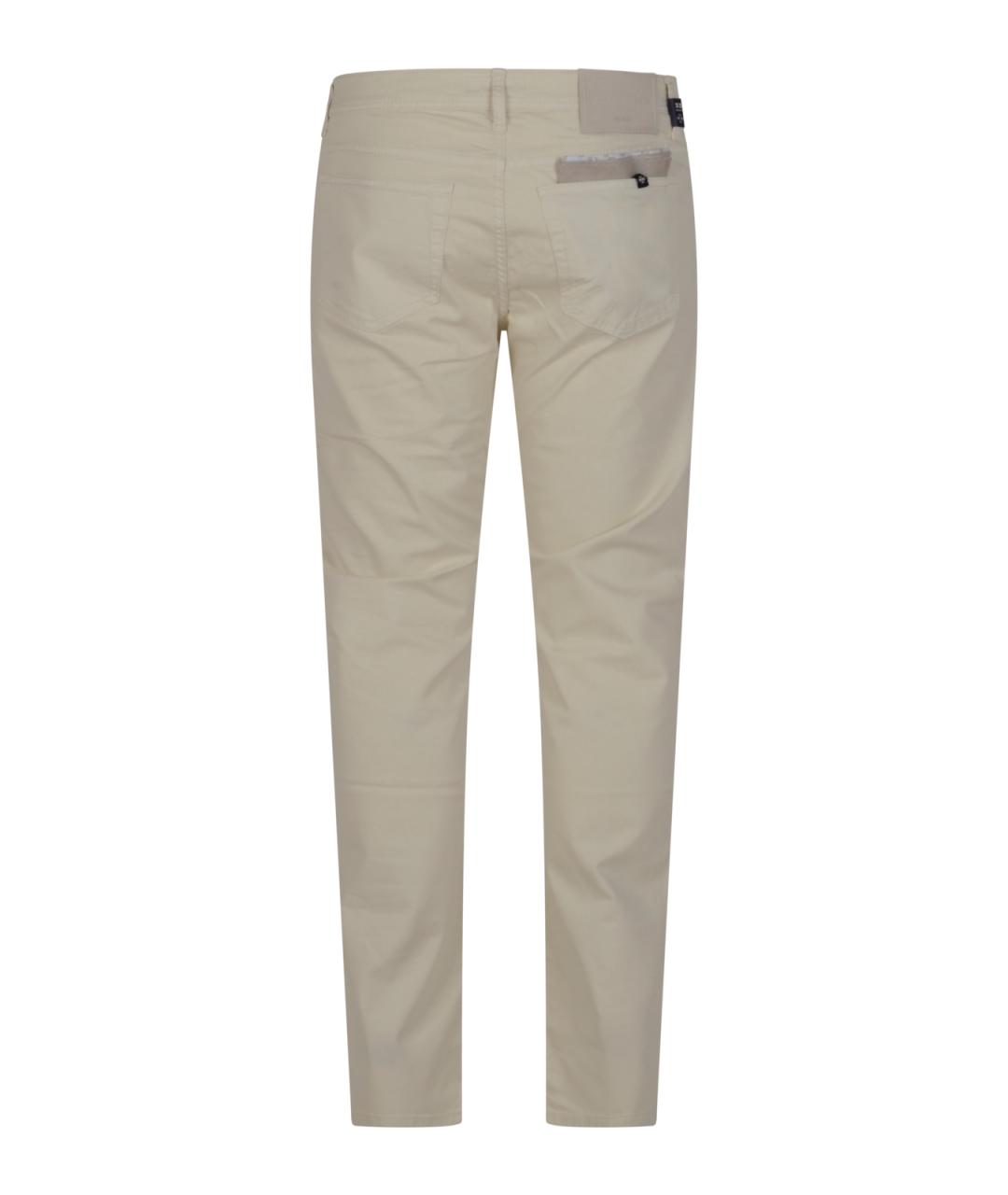 JACOB COHEN Бежевые хлопковые прямые джинсы, фото 2