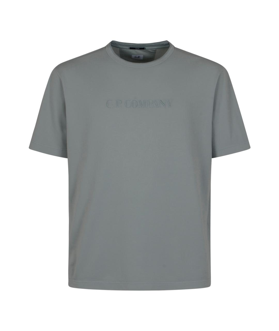 CP COMPANY Голубая хлопковая футболка, фото 1