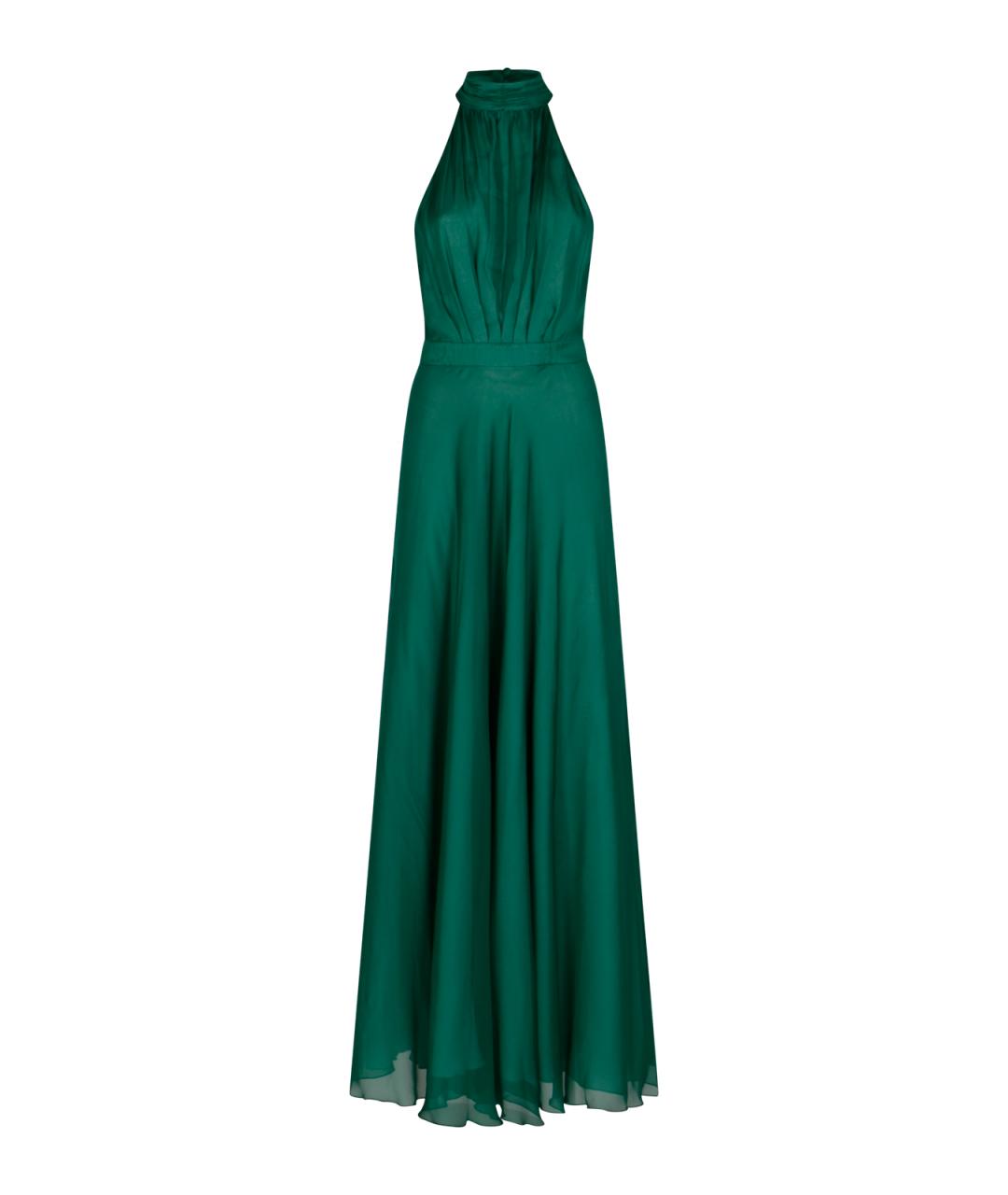 RAQUEL DINIZ Зеленые шелковое вечернее платье, фото 1