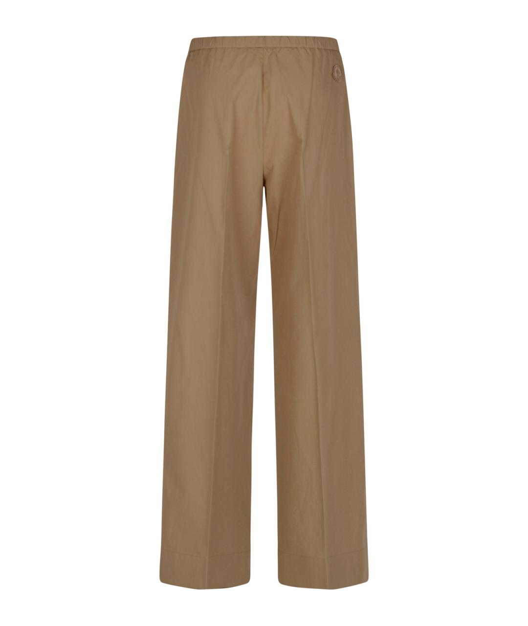 MONCLER Бежевые хлопковые прямые брюки, фото 2