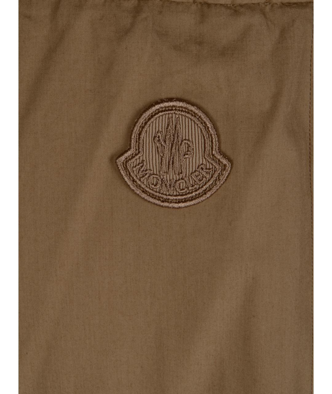 MONCLER Бежевые хлопковые прямые брюки, фото 3