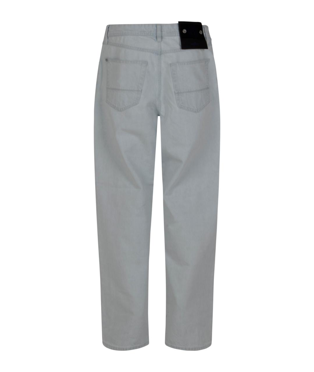 STONE ISLAND Синие хлопковые прямые джинсы, фото 2