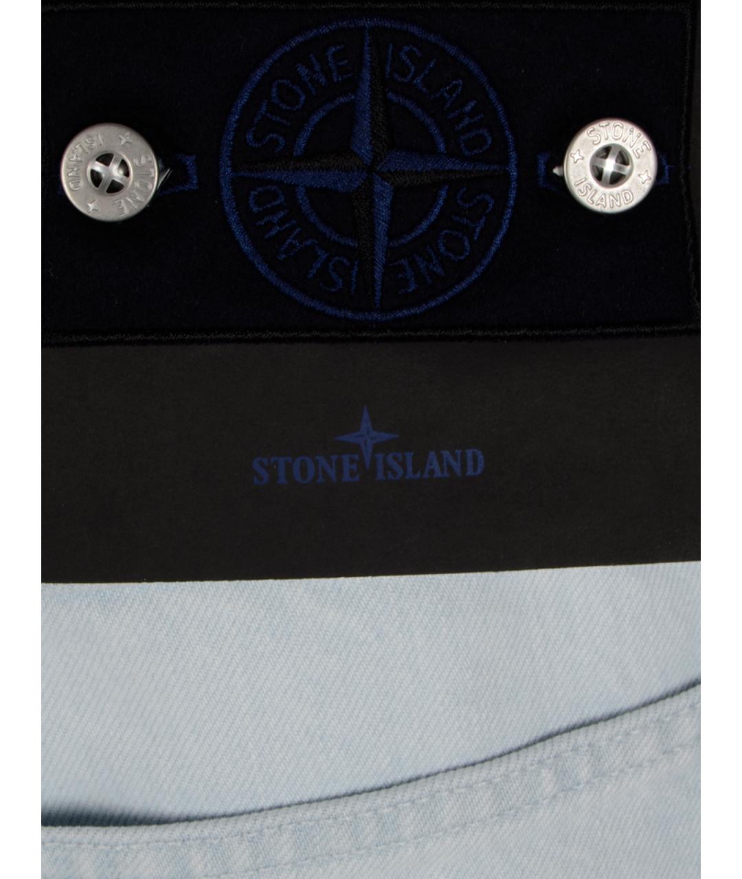 STONE ISLAND Синие хлопковые прямые джинсы, фото 3