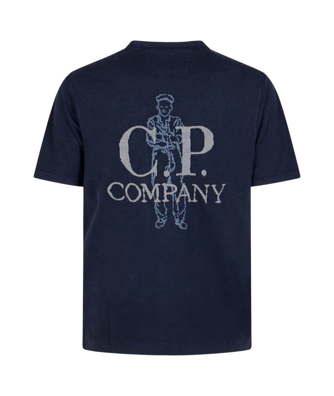 CP COMPANY Темно-синяя хлопковая футболка, фото 2