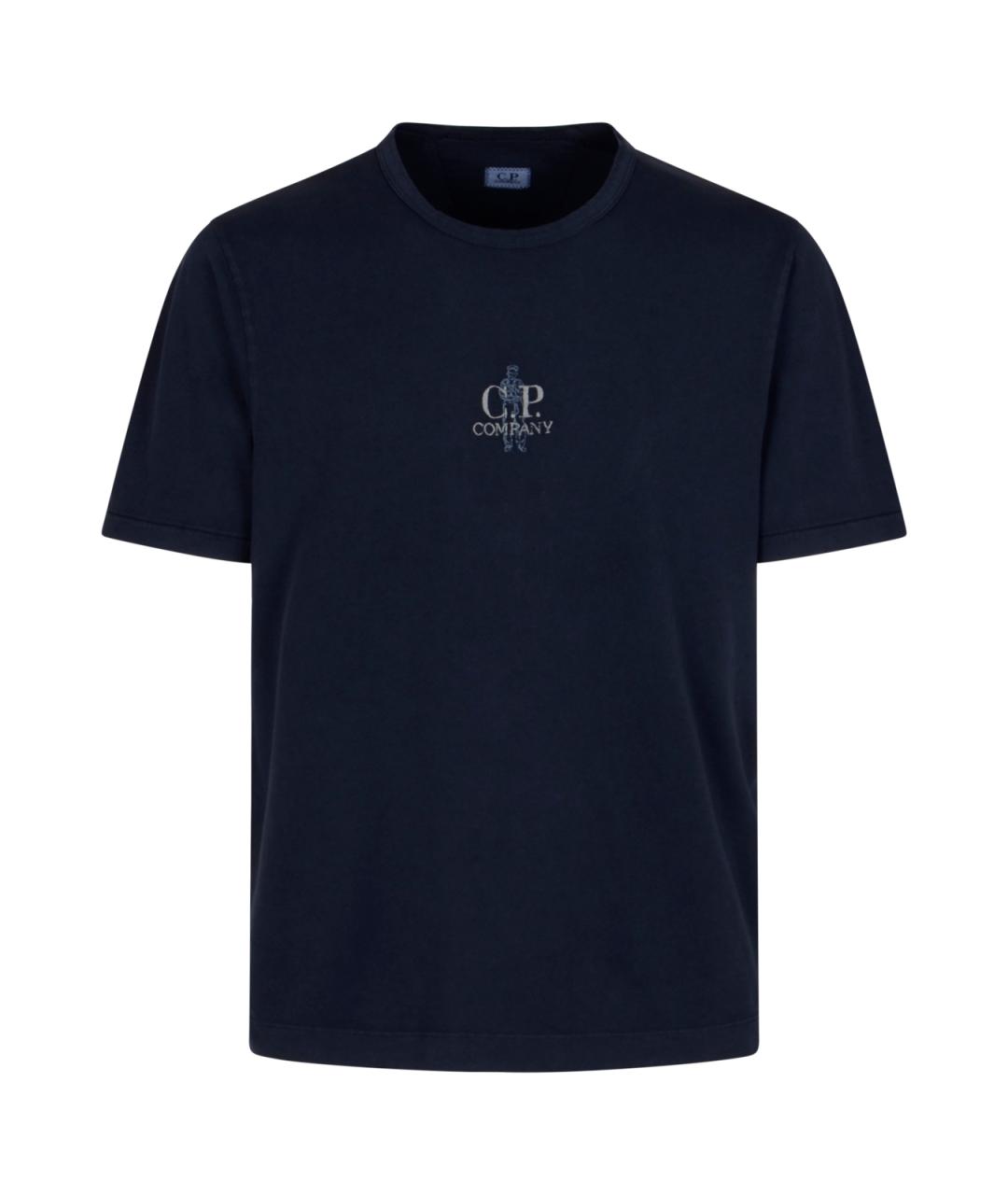 CP COMPANY Темно-синяя хлопковая футболка, фото 1