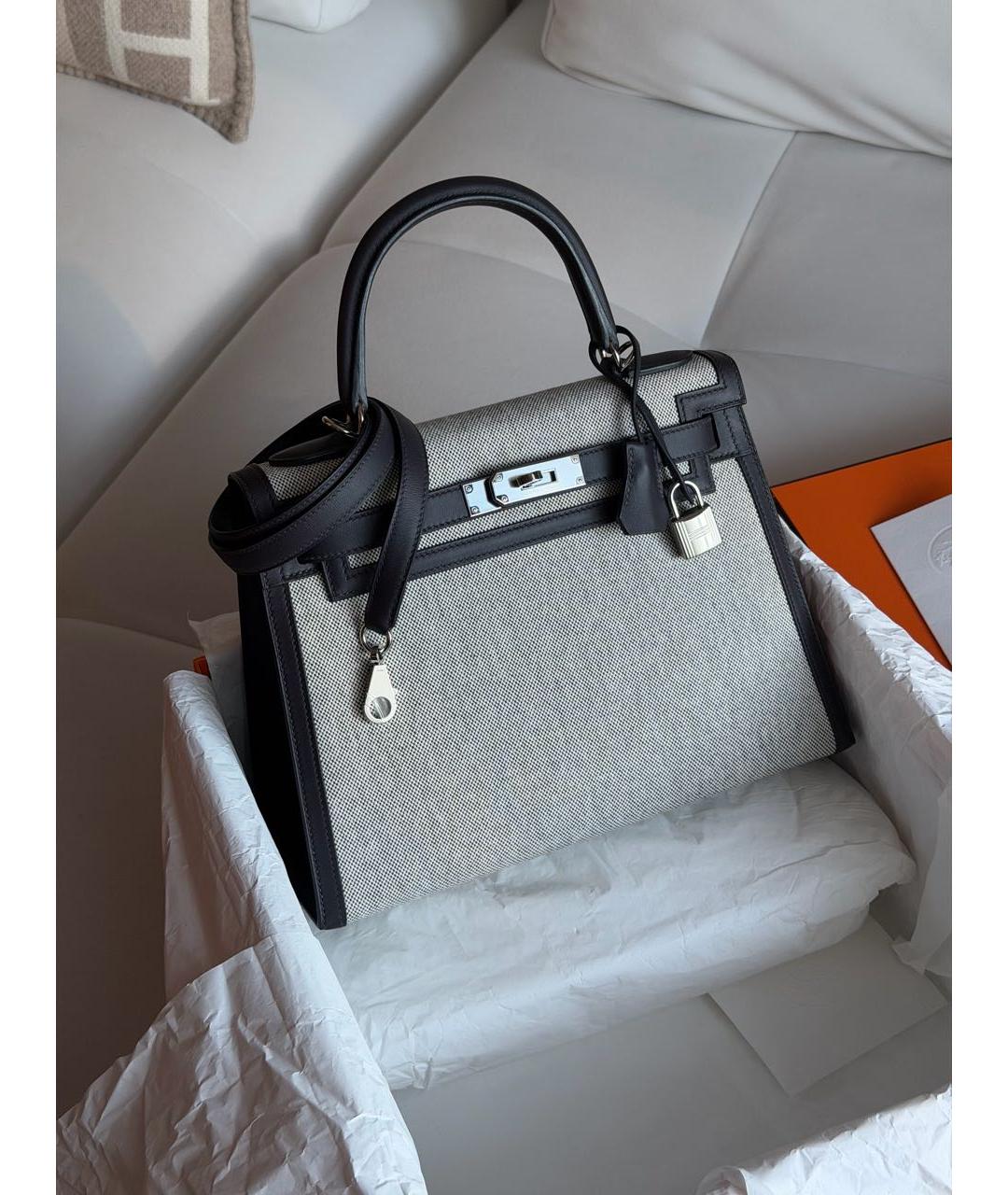 HERMES Серая сумка с короткими ручками, фото 2