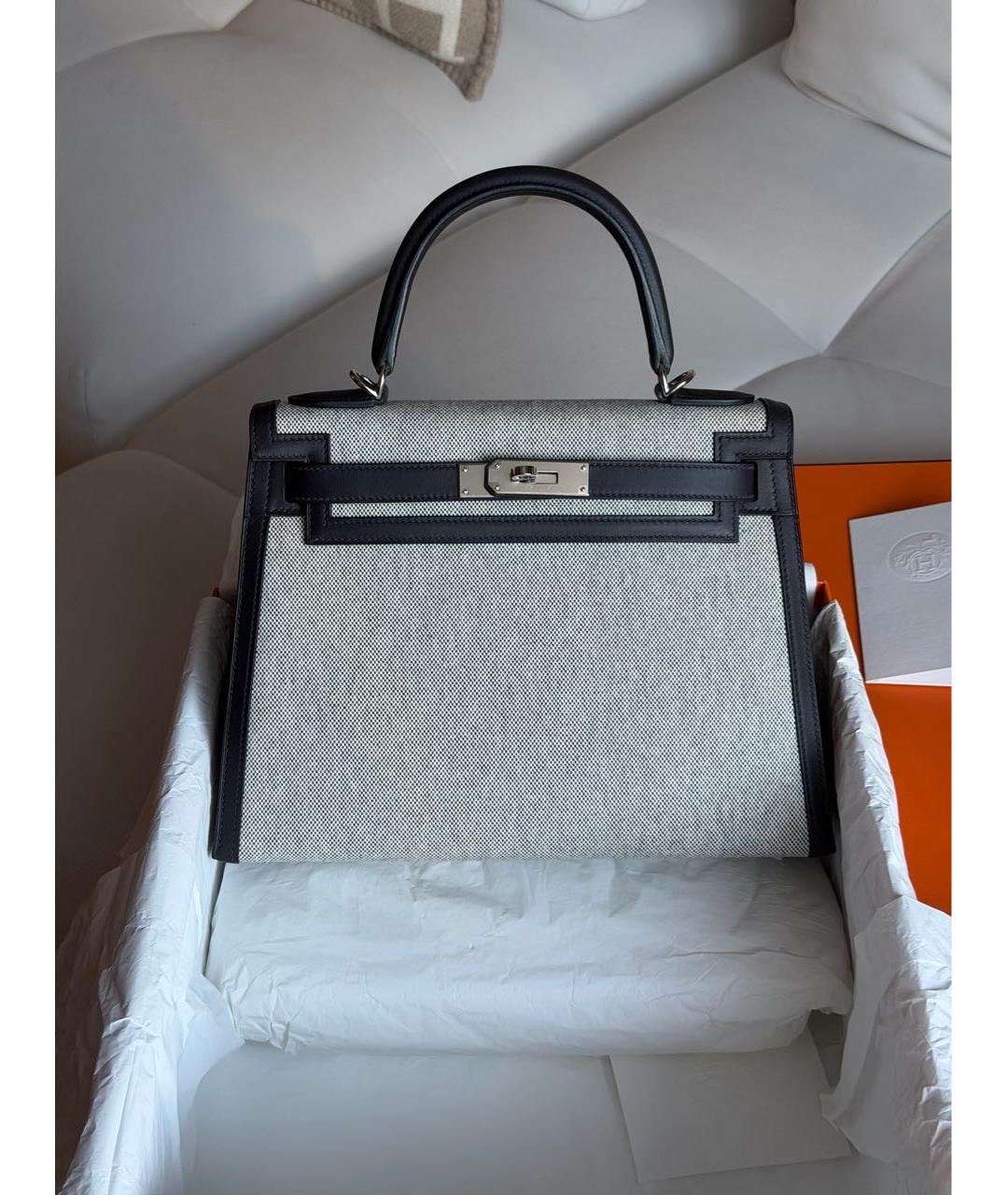 HERMES Серая сумка с короткими ручками, фото 7