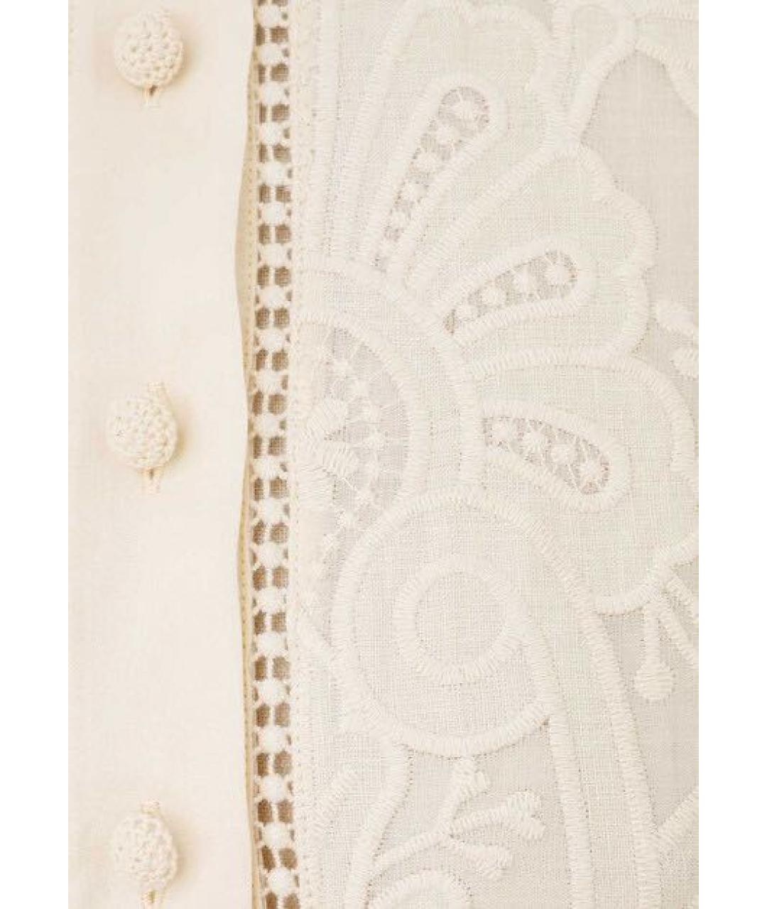 ZIMMERMANN Бежевое льняное повседневное платье, фото 4