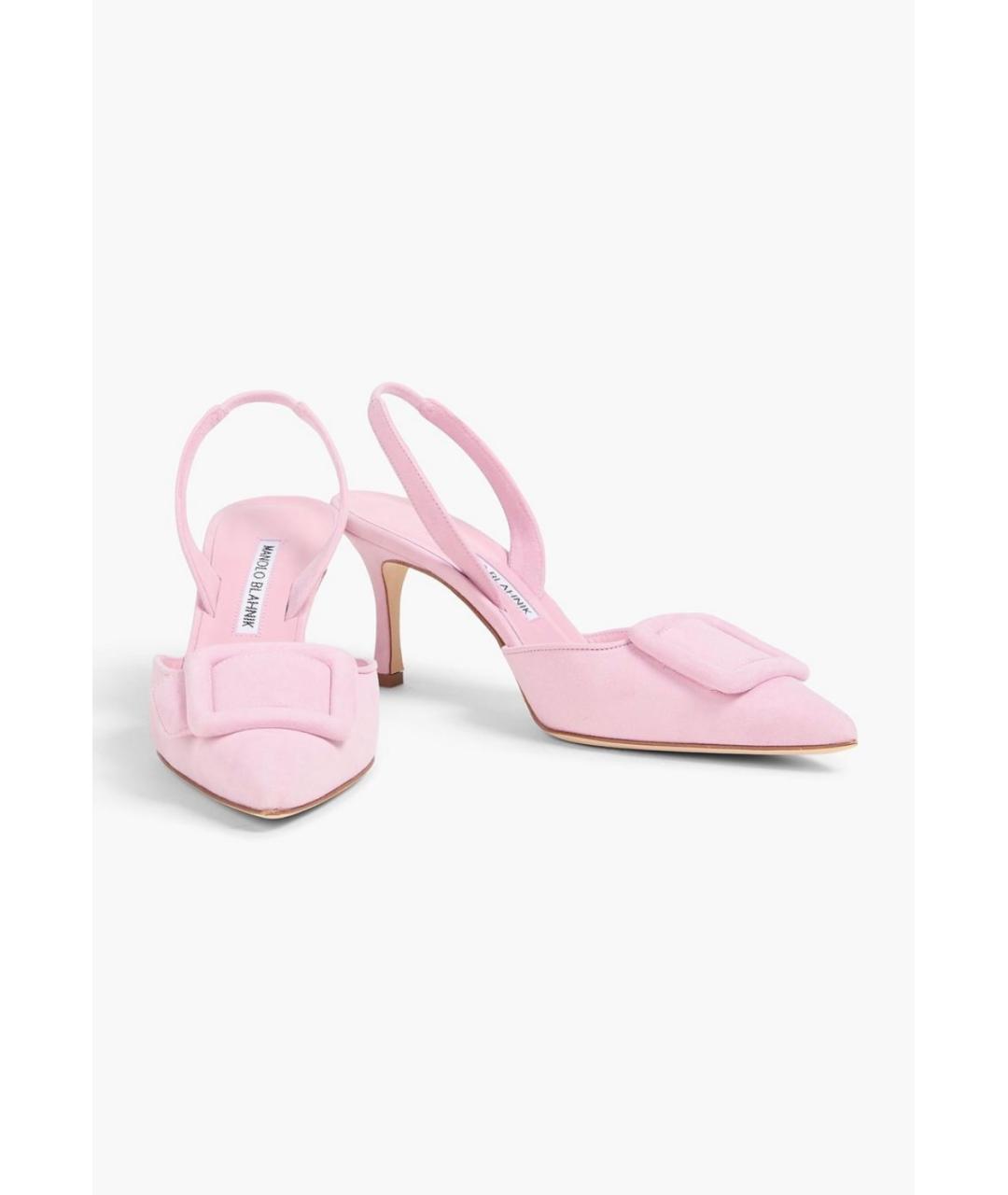 MANOLO BLAHNIK Розовые замшевые мюли, фото 2