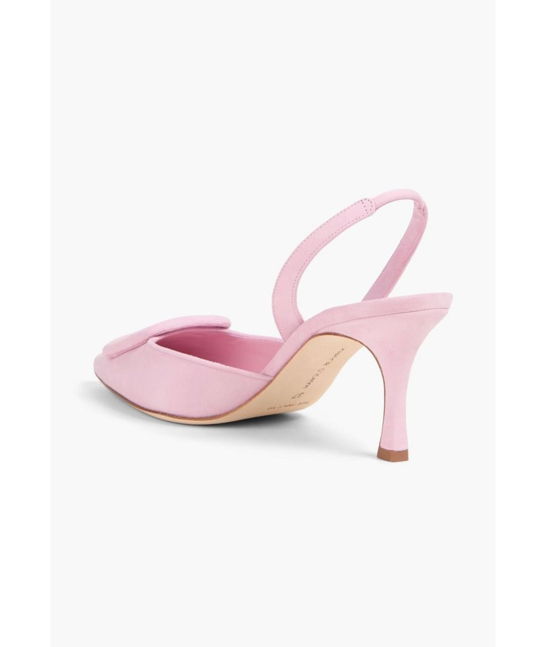 MANOLO BLAHNIK Розовые замшевые мюли, фото 3