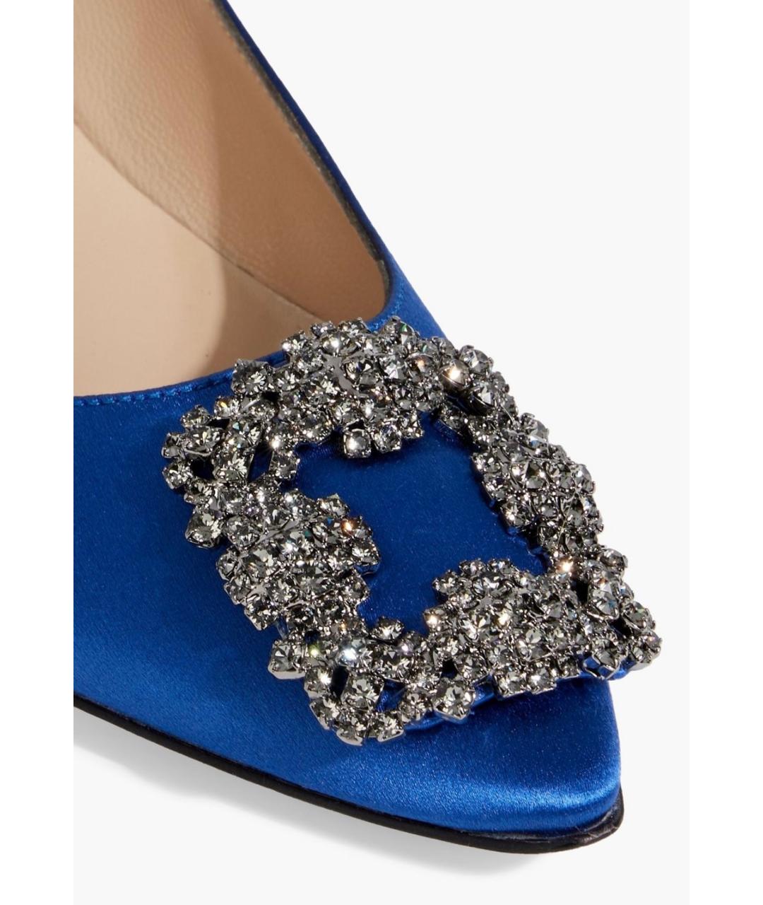 MANOLO BLAHNIK Синие текстильные туфли, фото 4