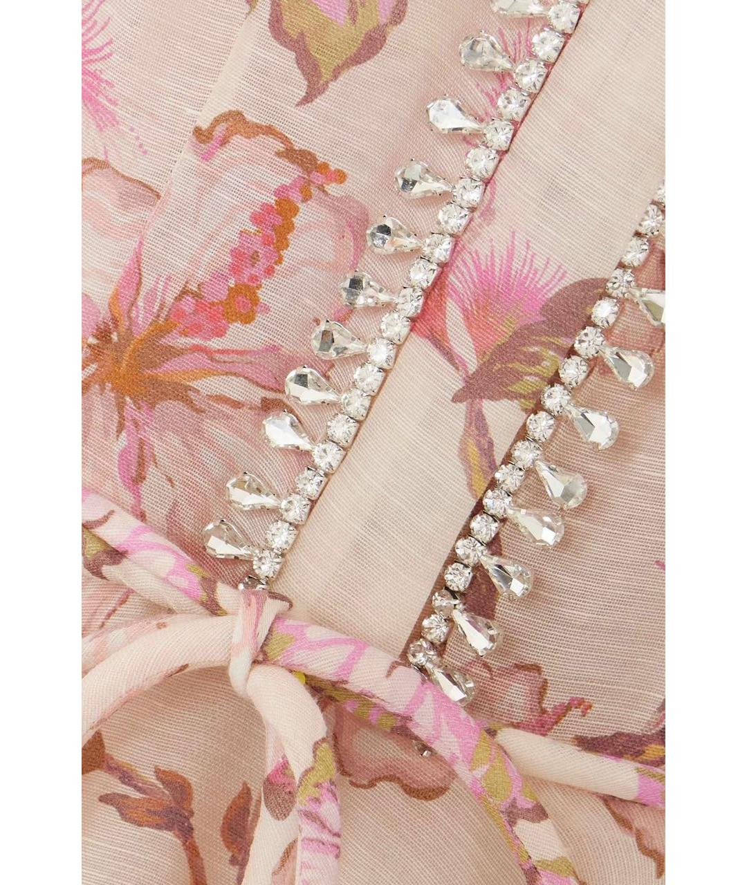 ZIMMERMANN Розовое льняное повседневное платье, фото 5