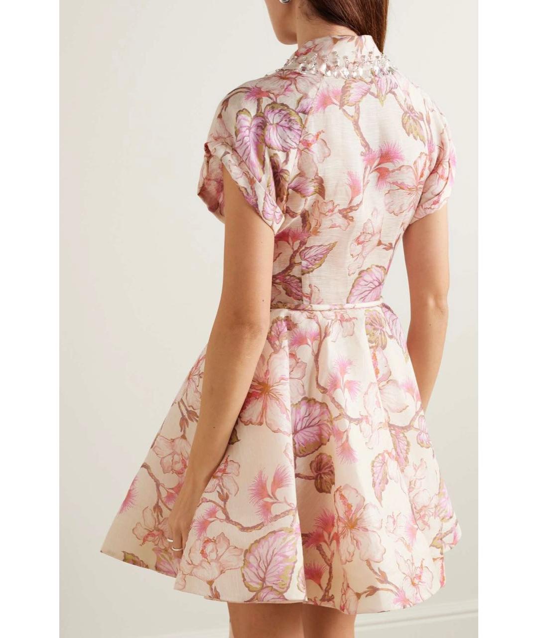 ZIMMERMANN Розовое льняное повседневное платье, фото 2