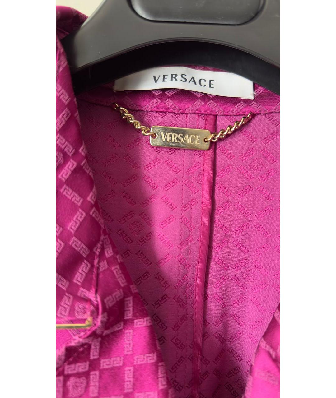 VERSACE Розовый хлопковый тренч/плащ, фото 3
