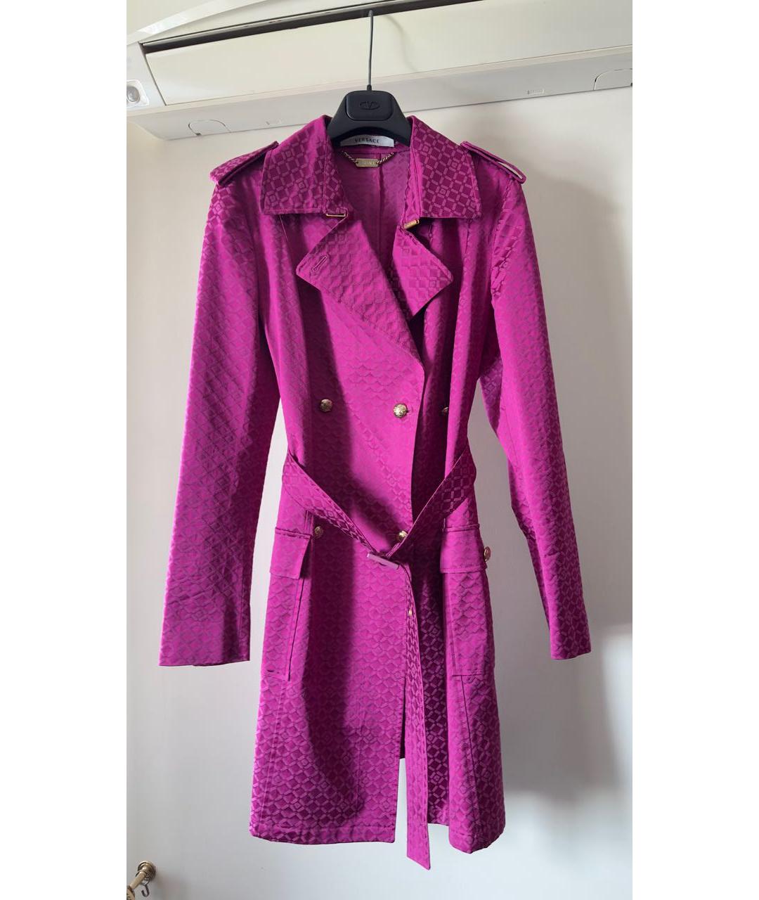 VERSACE Розовый хлопковый тренч/плащ, фото 9