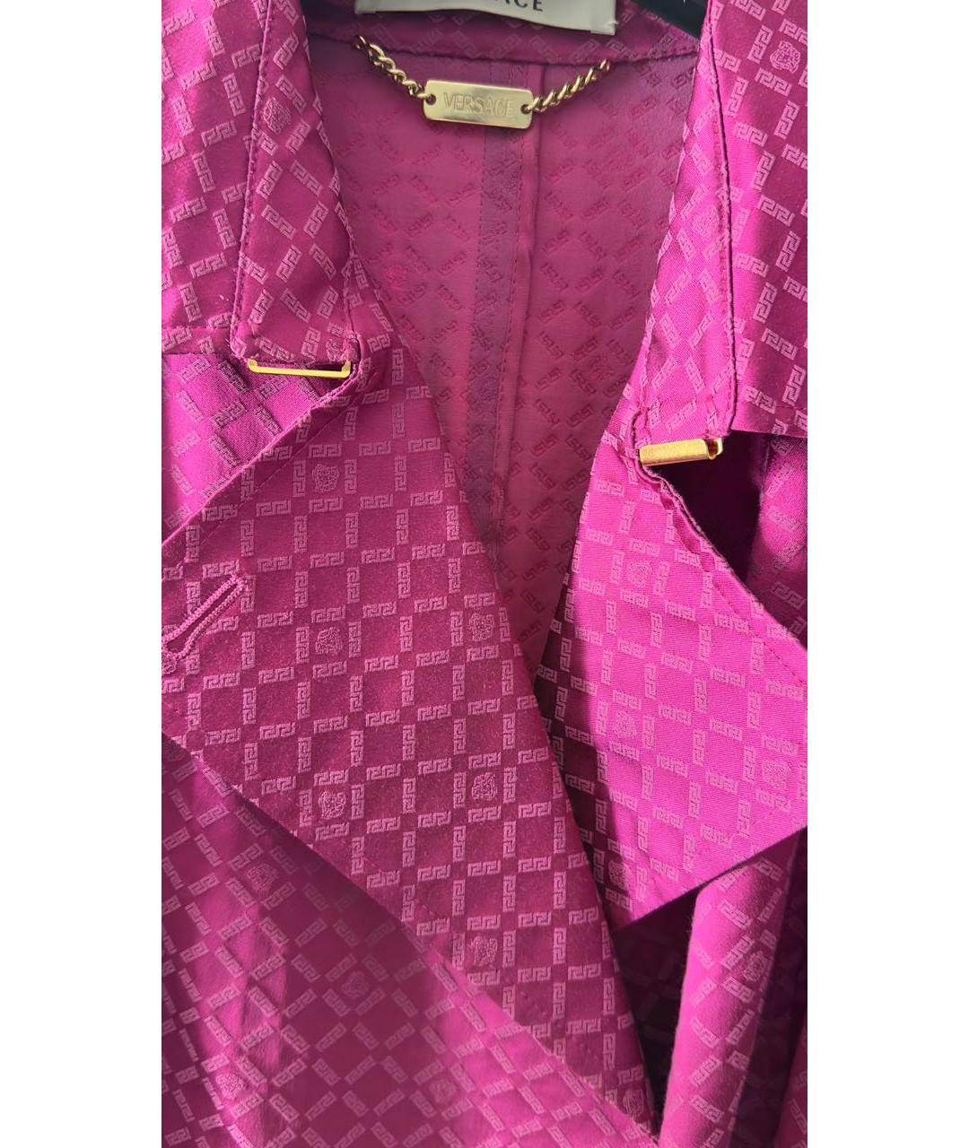 VERSACE Розовый хлопковый тренч/плащ, фото 5