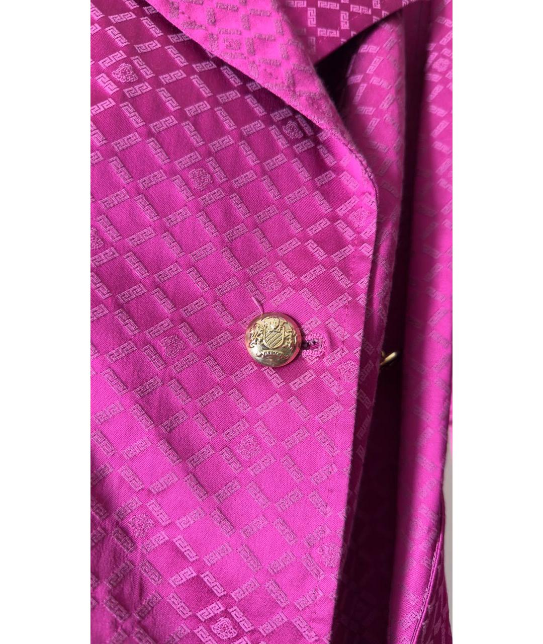 VERSACE Розовый хлопковый тренч/плащ, фото 4