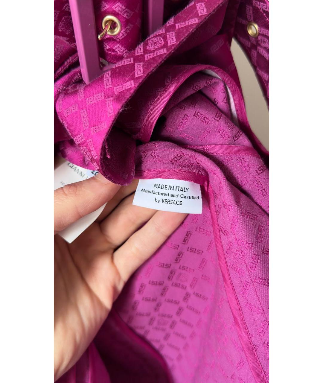 VERSACE Розовый хлопковый тренч/плащ, фото 7