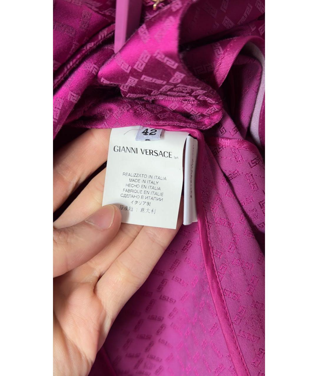 VERSACE Розовый хлопковый тренч/плащ, фото 6