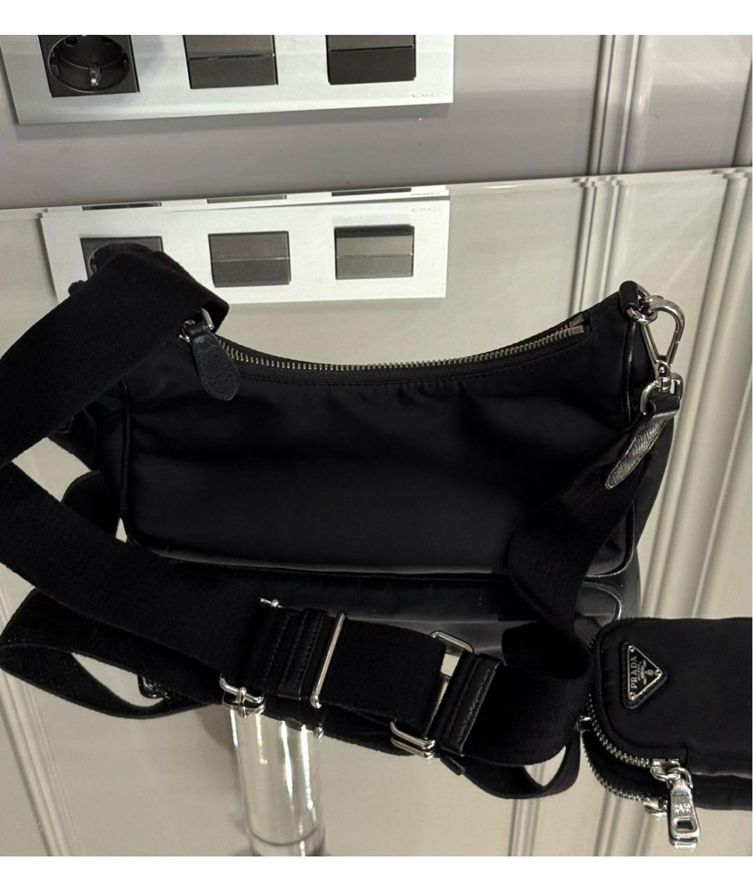 PRADA Черная синтетическая сумка через плечо, фото 3