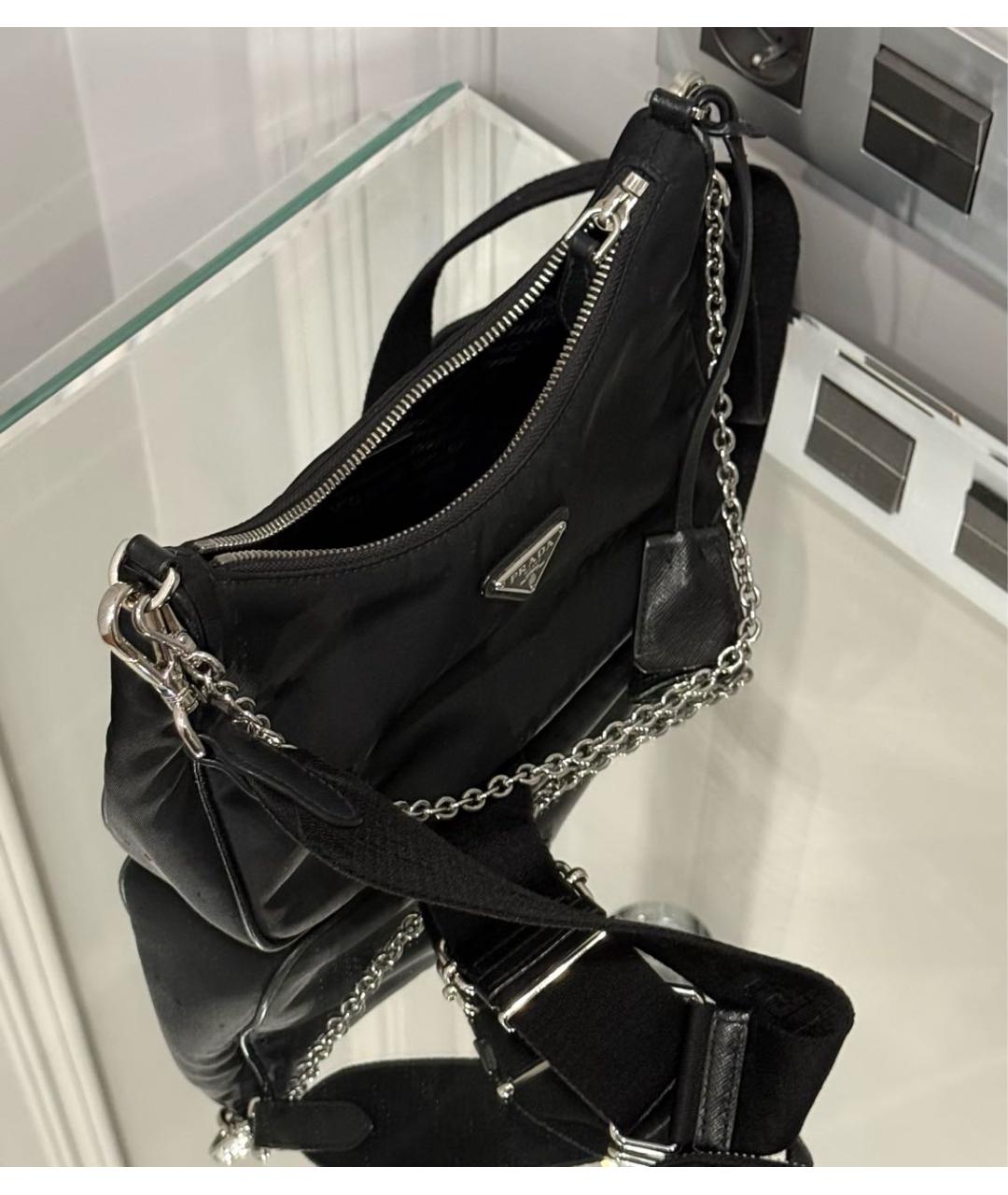 PRADA Черная синтетическая сумка через плечо, фото 2