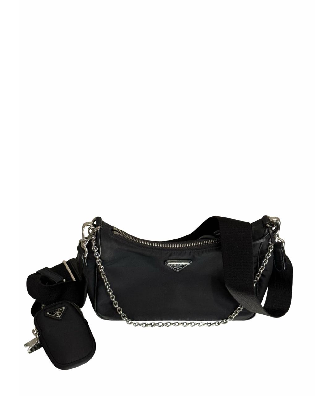 PRADA Черная синтетическая сумка через плечо, фото 1