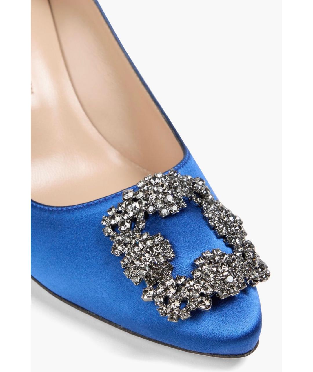 MANOLO BLAHNIK Синие текстильные туфли, фото 4