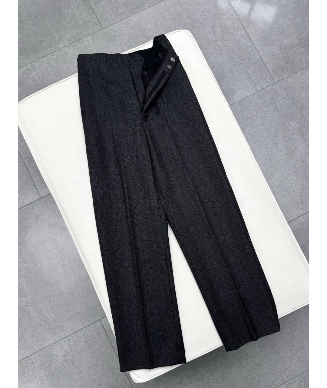 BALENCIAGA Антрацитовые шерстяные прямые брюки, фото 7