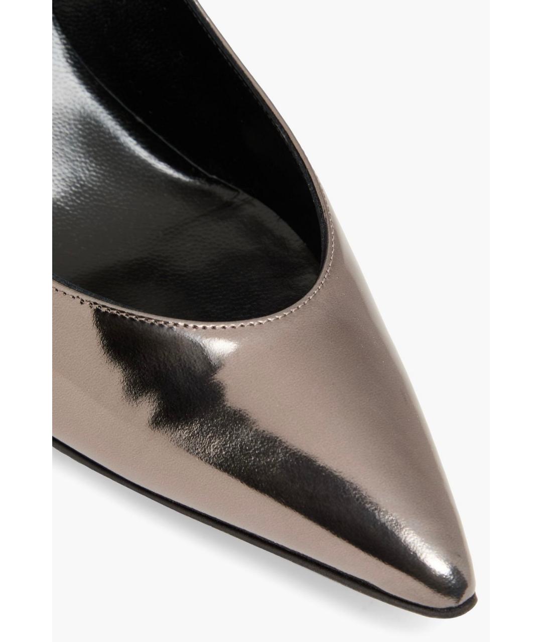 MANOLO BLAHNIK Серебряные кожаные туфли, фото 4