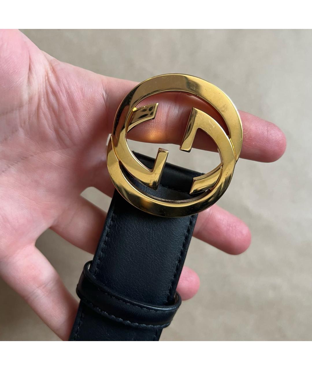 GUCCI Черный кожаный ремень, фото 3