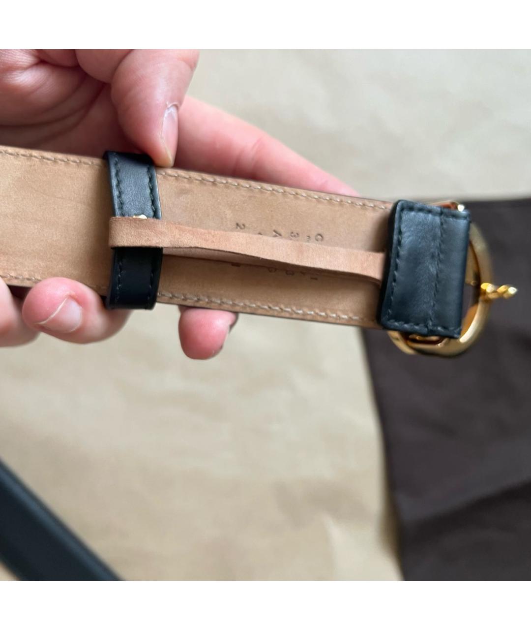 GUCCI Черный кожаный ремень, фото 4