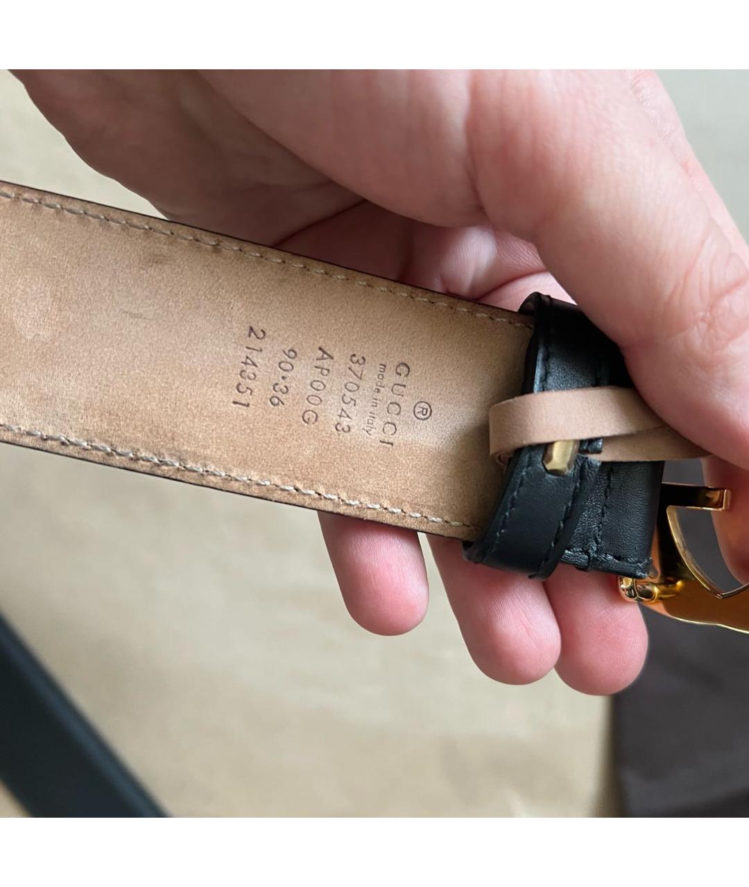 GUCCI Черный кожаный ремень, фото 5