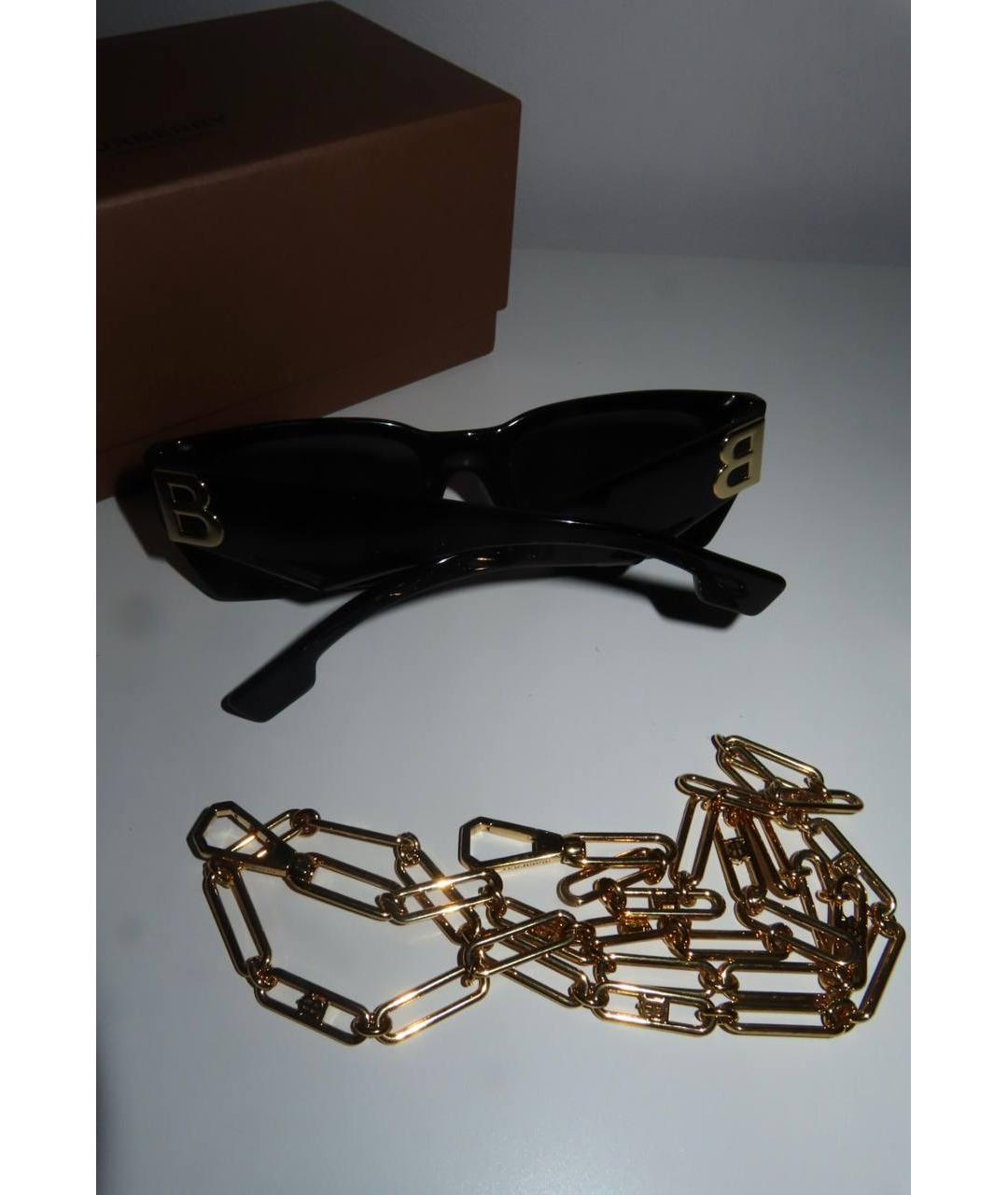 BURBERRY Черные пластиковые солнцезащитные очки, фото 2